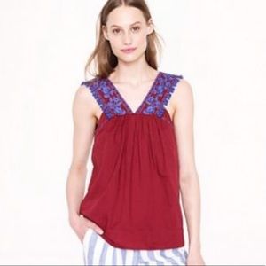 Jcrew embroidered Pom Pom tank